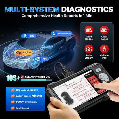 KINGBOLEN OBD2 Scanner S608, 2025 Bidirectional Scan Tool for ABS/SRS/Transmission/Enigne, 9 Reset Oil Brake DPF Bleed Gear Injector Throttle BMS SAS, CAN FD & FCA/Renault SGW, Lifetime Free Update