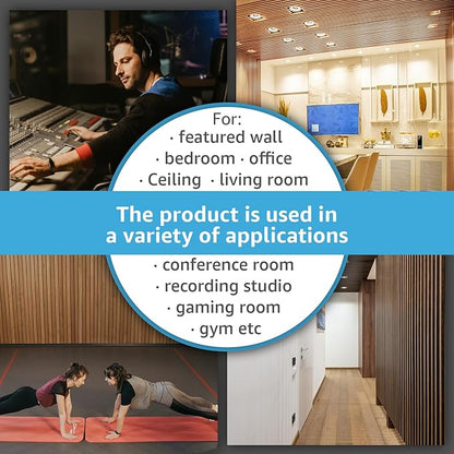 Art3d 2-Pack 48" x 24" Acoustic Wood Panels for Wall, Soundproof Wood Slat Panel for Wall and Ceiling, 3D Fluted Sound Absorbing Paneling for Interior Wall Decor, Living Room, Bedroom - Peach