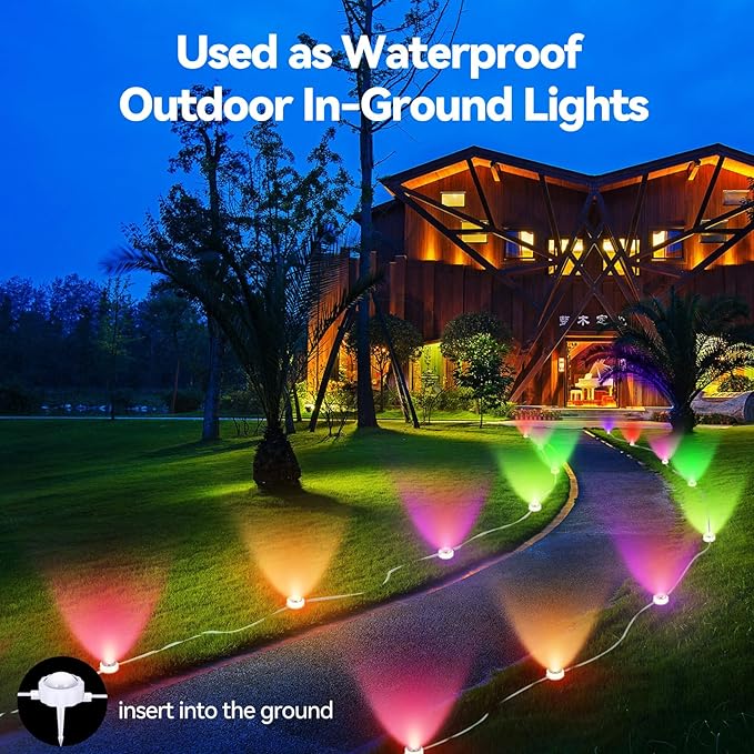 Smart Outdoor Christmas Lights, 36 LED, 54 Scene Modes, IP68 Waterproof, Compatible with Alexa & Google Assistant (52 Ft)
