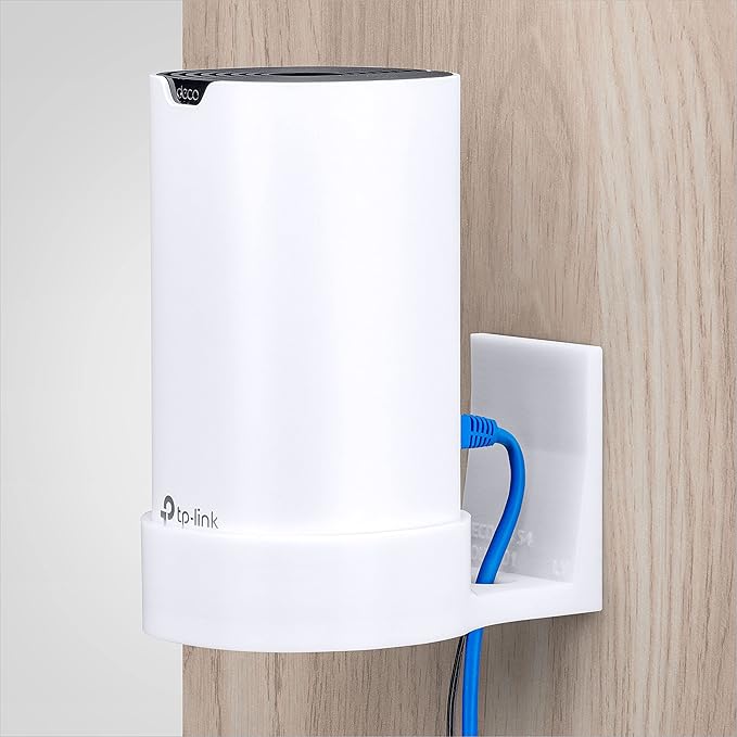 Adhesive Deco M4 & S4 Wall Mount Holder suitible for TP-Link WiFi Mesh, Strong VHB Tape Bracket, No Screws, Drilling & No Tools Needed, Easy to Install, White by Brainwavz (Single)