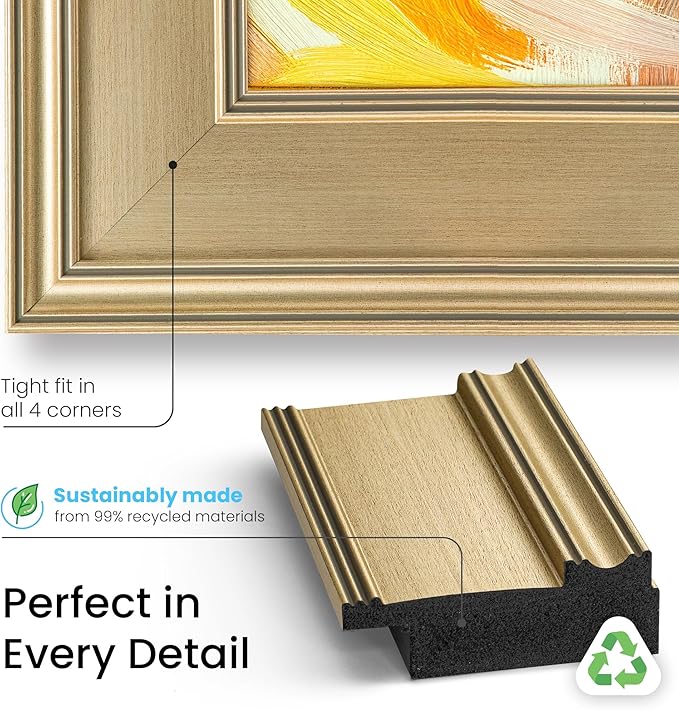 Champagne 50" Premiere Deco TV Frame - Compatible ONLY with Samsung The Frame TVs (Fits 2021-2025, LS03A, LS03B, LS03C, LS03D, LS03FA)