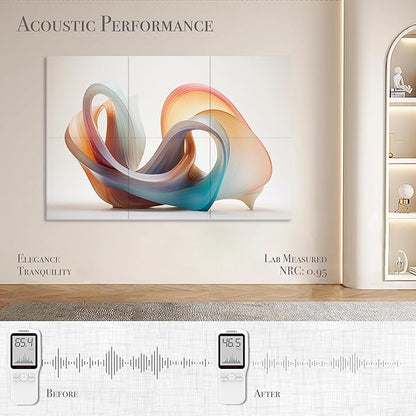 Acoustical Wall Panels, 72 X 48 Inches Art Acoustic Panels, Decorative Acoustic Panels, Acoustic Wall Panels, Sound Absorbing Wall Art, Fluid