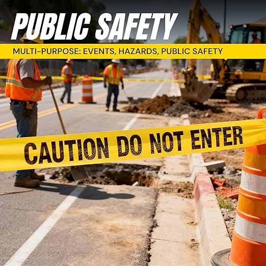 Caution Do Not Enter Tape 3 inch X 1000 feet • Bright Yellow with a Bold Black Print • 3 in. Wide for Maximum Readability • Tear Resistant Design