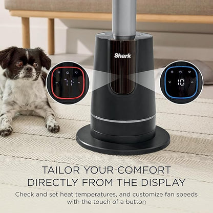 Shark TurboBlade Cool + Heat – 2-in-1 Bladeless Tower Fan & Space Heater for Customizable Year-Round Indoor Use, Bedroom, Living Room, & Office | Powerful Cooling + Rapid Room Heating, Charcoal, TH202