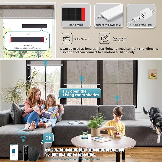 SmartWings Motorized Roller Shades 5% Openness Without Privacy Custom Size, Rechargeable Battery, Works with Matter/Apple HomeKit, Alexa, Thread/Zigbee, Remote Optional, 5% Openness Chocolate