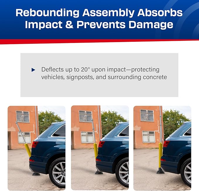 Impact Recovery - SlowStop Rebounding Bollard Sign Post - Bollard Post - Made in the USA - 78”