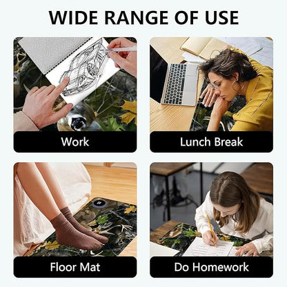 Heated Mouse Pad with 3 Levels Heated & 3 Hours Auto Shut-Off Mouse Pad for Warming Hands in Office Home, 31.5" x 13"Large Safe Desk Mat Hand Warmer，Maple Elk