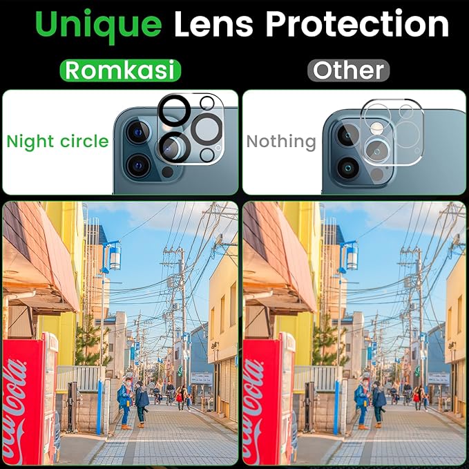 3 Pack Privacy Screen Protector for iPhone 12 Pro Max 6.7 Inch with 3 Pack Camera Lens Protector, Anti Spy Tempered Glass Film, Anti-Scratch, Touch Sensitive, Case Friendly