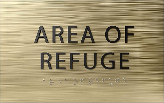 6" X4" Area of Refuge Sign - ADA Compliant Tactile Graphics Grade 2 Braille Text | Wall Mount Plastic Signs for Shopping Malls, Offices, Hotels, Schools, Apartments & Restaurants
