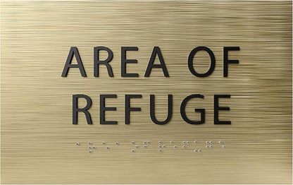 6" X4" Area of Refuge Sign - ADA Compliant Tactile Graphics Grade 2 Braille Text | Wall Mount Plastic Signs for Shopping Malls, Offices, Hotels, Schools, Apartments & Restaurants