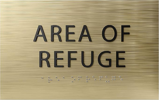 6" X4" Area of Refuge Sign - ADA Compliant Tactile Graphics Grade 2 Braille Text | Wall Mount Plastic Signs for Shopping Malls, Offices, Hotels, Schools, Apartments & Restaurants
