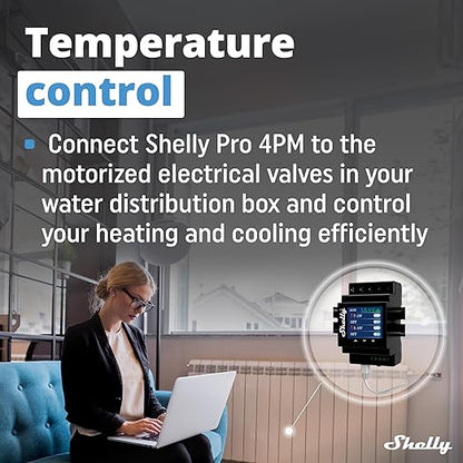Shelly Pro 4PM | Wi-Fi & LAN, 4-Channel Smart Relay with Power Metering | Home Automation | Compatible with Alexa & Google Home | iOS Android App| Remote Appliances Control and Monitoring