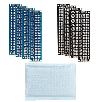 32 Pcs(2x8cm) Double Sided PCB Board Prototype Kit Soldering 2 Colour Universal Printed Circuit Board for DIY Soldering and Electronic Project