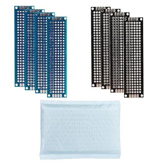 32 Pcs(2x8cm) Double Sided PCB Board Prototype Kit Soldering 2 Colour Universal Printed Circuit Board for DIY Soldering and Electronic Project