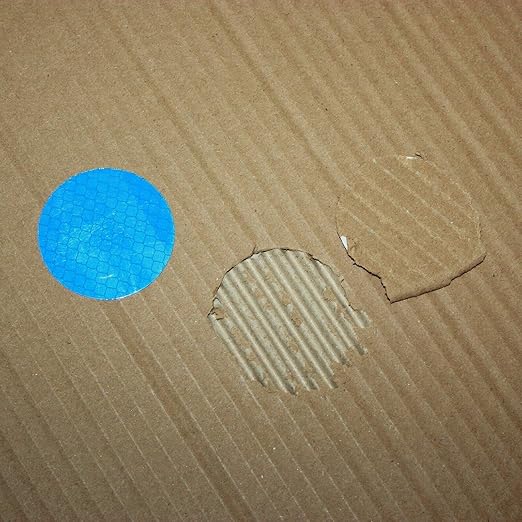 Non Fading Blue Reflective Stickers 2-inch Diameter Round Reflector, Outdoor Waterproof High Visibility Warning Adhesive Tape (50 Pcs)