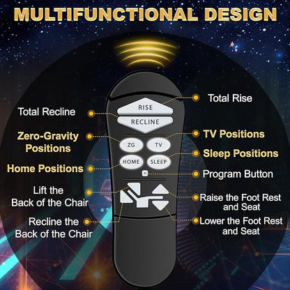 ZKAD-5 5 Pin Lift Chair Remote Only Fit for 2 Motors Golden and Ultra Comfort Chairs with 11 Button(Include SIT or Home, Not Twilight) Remote, Recliner Hand Control Part 5-Years Free Replacement