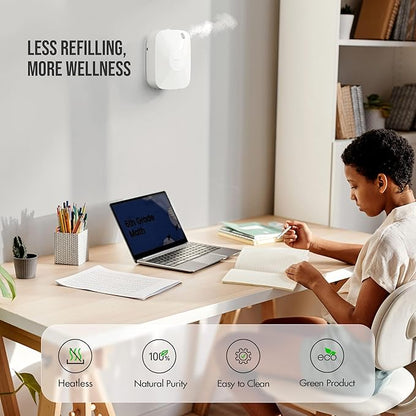 Airversa Smart Waterless Essential Oil Diffuser Scent Air Machine with 12A1V Power Adapter for Large Rooms Spaces Home and Commercial Use, Up to 2000 sq ft 400 mL Capacity Scent Diffuser, White ANA