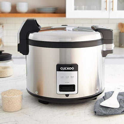 CUCKOO Commercial Rice Cooker & Warmer, Extra Large Rice Cooker 30-Cup Uncooked / 60-Cup Cooked, Professional Industrial Grain Cooker with Large Capacity, Easy One-Touch Operation, Silver (CR-3032)