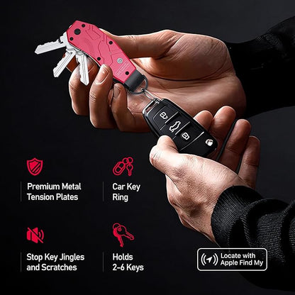 Zeeker Air Keychain, Key Organizer Works with Apple Find My, Built-in airtag Chips, Holds 2-6 Keys, Car Key Chains with GPS Tracker, Key Finder, Minimalist Key Holder for Men and Women, iOS Only Use