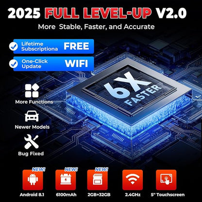 LAUNCH CRP129E V2.0 Elite 2026 OBD2 Scanner, FCA AutoAuth, 12 Reset, Oil/EPB/SAS/TPMS/BMS/Injector Coding, ABS Bleed, ABS SRS Transmission Engine Code Reader, Lifetime Free Update Scan Tool, Auto VIN