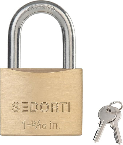 Outdoor Weatherproof Padlock with Stainless Steel Shackle and Solid Brass Body, Marine Grade Rustproof Lock for Sheds, Storage Unit School Gym Locker, Fence, Toolbox, Hasp Storage