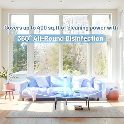 38W UV Sanitizer Light, Portable Ultraviolet Light with 3-Gear Timer, 110V, 99.99% UVC Ozone Free UV Lamp for Home, Office, Hotel, School