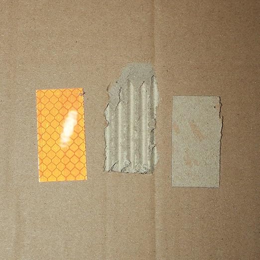 Non Fading Orange Reflective Stickers 1 inch X 2 inch, Outdoor Waterproof High Visibility Warning Safety Adhesive Reflector Tape (50 Pcs)