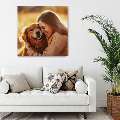 SPECPIX Custom Canvas Prints with Your Photos Customized Canvas Wall Art Personalized Canvas Pictures Gifts for Pet Dog Baby Family Mom Dad Men Women Couple Boyfriend Girlfriend Framed 12x12