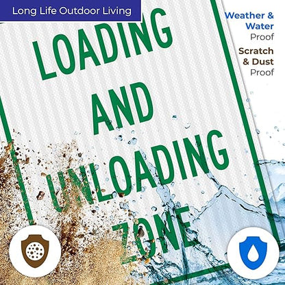 Loading and Unloading Zone Sign, 24x30 Inches, 3M EGP Reflective .080 Aluminum, Fade Resistant, Made in USA