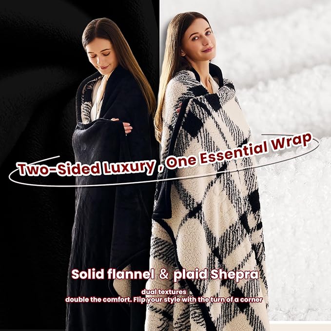 Heated Electric Blanket Full Size - 72"x84" Flannel Heating Blanket with 10 Heating Levels & 5 Time Settings Over-Heat Protection, Winter Warmer for Adults with ETL Certification（Black）