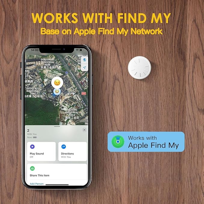 Air Tracker Tags-2 Pack, Item Tracker with Waterproof Case for Your Keys, Wallet etc, Luggage Tracker Works with Find My APP (iOS Only)