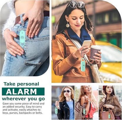Personal Safety Alarm for Women Girls, 130dB Loud Siren with Key Chain, SOS Strobe Light, Flashlight, Double Speakers Help Kids/Elders/ Students Emergency Call, Stocking stuffers Gift for Self Defense