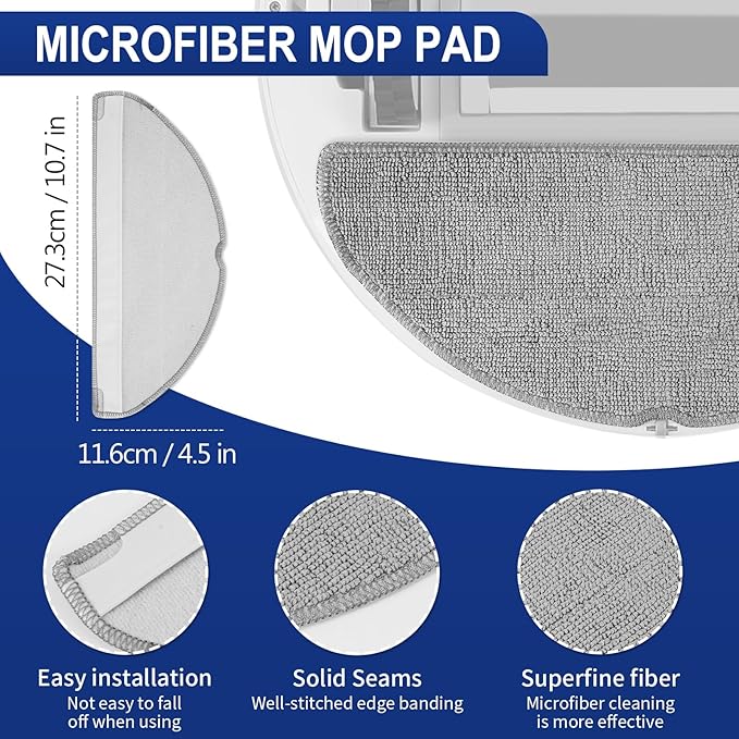 34 Pack Q7 M5+ Replacement Accessories Compatible with Roborock Q7 M5 / Q7 M5+ / Q7 L5 / Q7 L5+ Robot Vacuum, 2 Mainbrushes, 6 Scent Tablets, 6 HEPA Filters, 6 Dust Bags, 6 Mop Pads, 6 Side Brushes