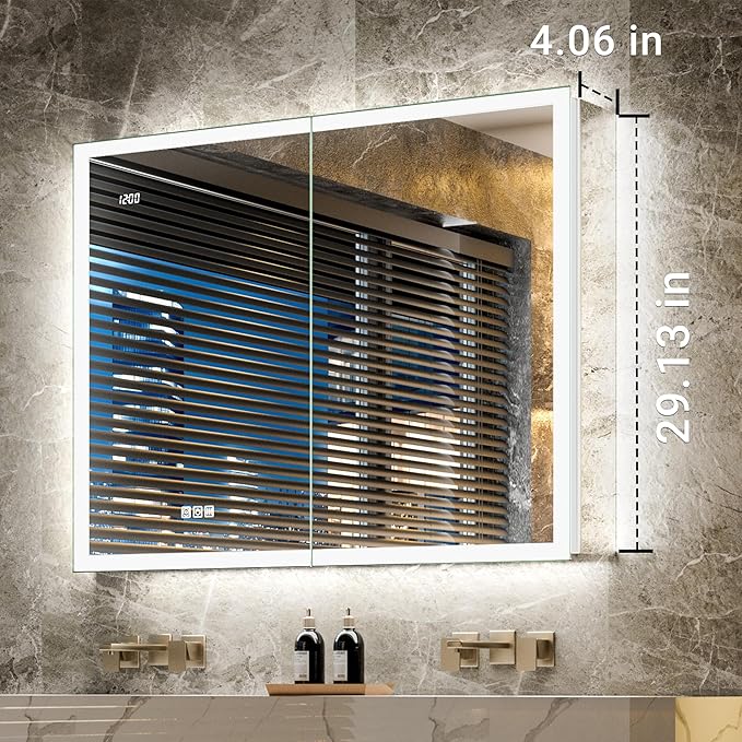 Side Mirrored Kits, 4'' W x 30'' H Decorative Side Mirrors Set of 2 for 30-Inch-Height Front & Backlit Lighted Mirror Cabinet Surface-Mounting-Use Only (for Model-Terri)