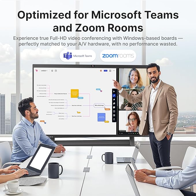 NearHub S Pro 4K UHD Smart Board,75” Windows 11 Interactive Whiteboard for Business &Education,Touchscreen Display with Built-In Camera &Microphones,All-in-One Collaboration Device for Hybrid Meetings