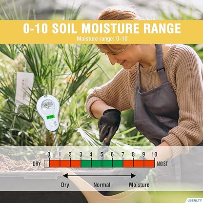 Soil Moisture Meter, 6-in-1 Soil pH Meter, Measures Temperature, Humidity, Light Intensity, nutrients, pH, and Ambient Humidity. Suitable for Horticulture, lawns, and Agriculture
