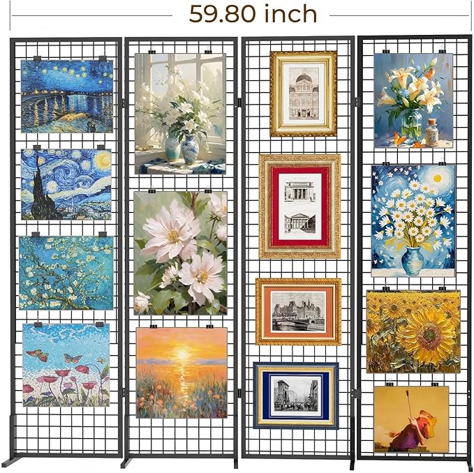 Grid Wall Panels Foldable Gridwall Panel Display Stand Art Show Display Panels for Vendor Events Craft Shows Merch Display