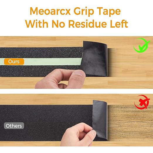 Anti Slip Traction Tape with Glow in Dark Green Stripe, 2 Inch x 16 Feet Waterproof Grip Tape, High Friction Abrasive Adhesive Non Slip Tape for Indoor and Outdoor Stairs, Black