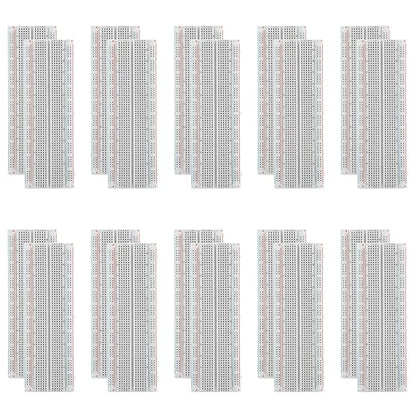 20 Pack Breadboard 830 Point Solderless Prototype PCB Board Kit, Breadboards Protoboard MB-102 for Proto Shield Distribution Connecting Blocks, Arduino DIY Electronics Kit