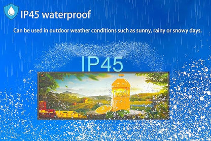 P5 Outdoor IP65 Waterproof 39"x14" Programmable LED Sign Board - WiFi Full Color High-Res Scrolling Display, USB Control, Custom Images & Video for Business