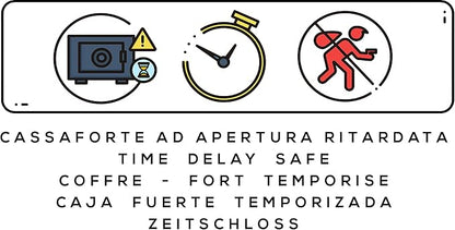Genie Hand – Time Delay Safe, Anti Robbery Safe Box, Timed Controlled Opening – B-Class Lock – Anti Bounce Technology (Wall – Medium – Depository)