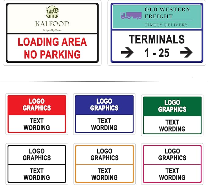 Custom Metal Sign, Choose your own Colors, Fonts. Add Graphics, Outdoor Protection. Heavy-Duty Rust-Free Commercial Grade Aluminum Sign - 18"x24" (landscape style 3)