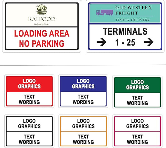 Custom Metal Sign, Choose your own Colors, Fonts. Add Graphics, Outdoor Protection. Heavy-Duty Rust-Free Commercial Grade Aluminum Sign - 12"x18" (landscape style 3)