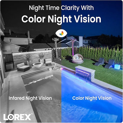 Lorex 2K Pan-Tilt Outdoor WiFi Security Camera | 360° View | Auto-Tracking | Color Night Vision | Person Detection | Warning Light & Siren | IP66 Weatherproof | 32GB MicroSD Included | No Monthly Fee
