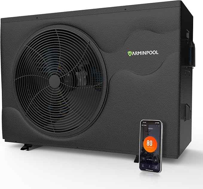 65000BTU Pro Invert Smart Pool Heat Pump for Above Ground and Inground Pools up to 20000 Gals, WiFi Capable and Timer Function Controller Electric Pool Heater, Heating & Cooling, 220V