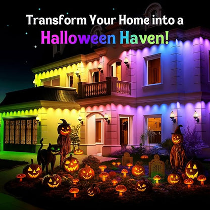 Fitop Permanent Outdoor Lights, 200FT RGB Smart LED Eaves Lights for House, Extendable Waterproof Outdoor Lights Strip, Music Sync, APP/Voice/Remote Control, Compatible with Alexa/Google