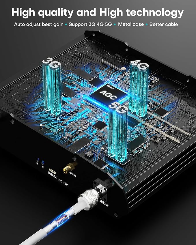 Cell Phone Booster Cover 6000 sq ft, Boost 5G 4G LTE Signal for All US Carriers, Cell Phone Signal Booster for Home Office, APP Support, FCC Approved