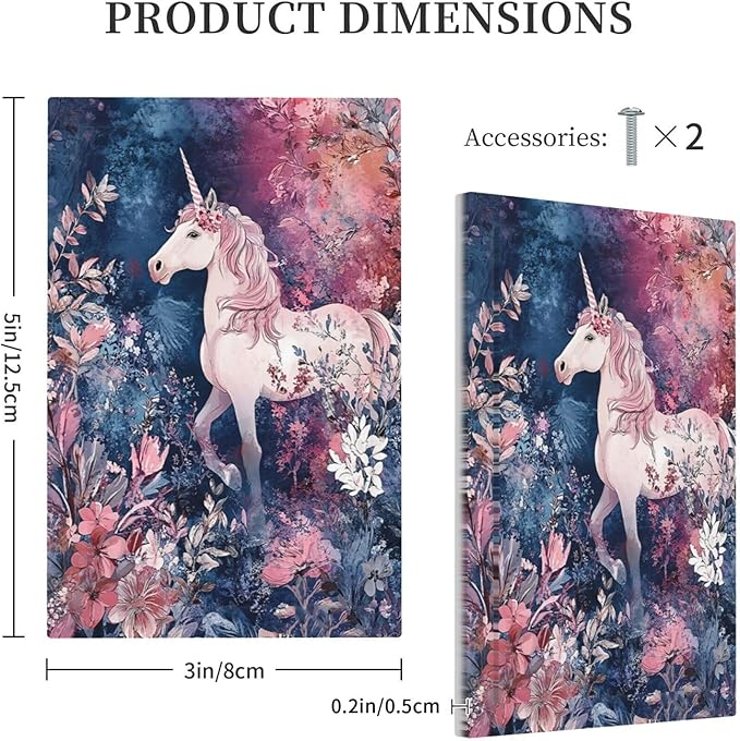 Light Switch Cover Plate Fantastic Pink Unicorn Wildflower Forest 1 Gang No Device Blank Wall Plate Electrical Outlet Cover Decorative Switch Plate Covers for Bedroom Kids room Decor