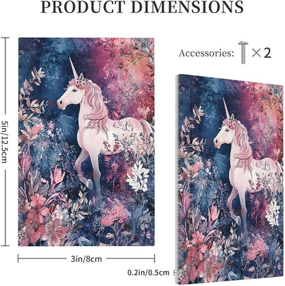 Light Switch Cover Plate Fantastic Pink Unicorn Wildflower Forest 1 Gang No Device Blank Wall Plate Electrical Outlet Cover Decorative Switch Plate Covers for Bedroom Kids room Decor