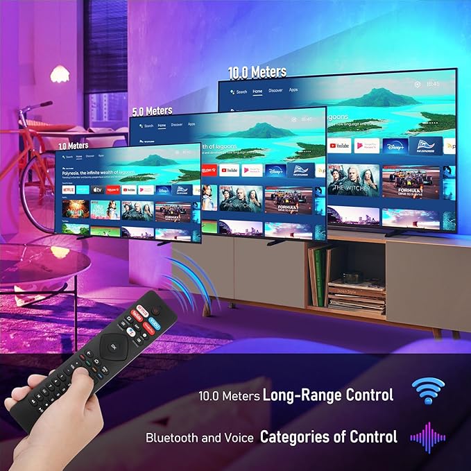2 Pcs Voice Remote Control for Phillips Voice TV Replacement. Universal Remote Control for Philip 4K UltraHD Smart Android TV with Google Assistant. for Philips 43" 50" 55" 65" 75"